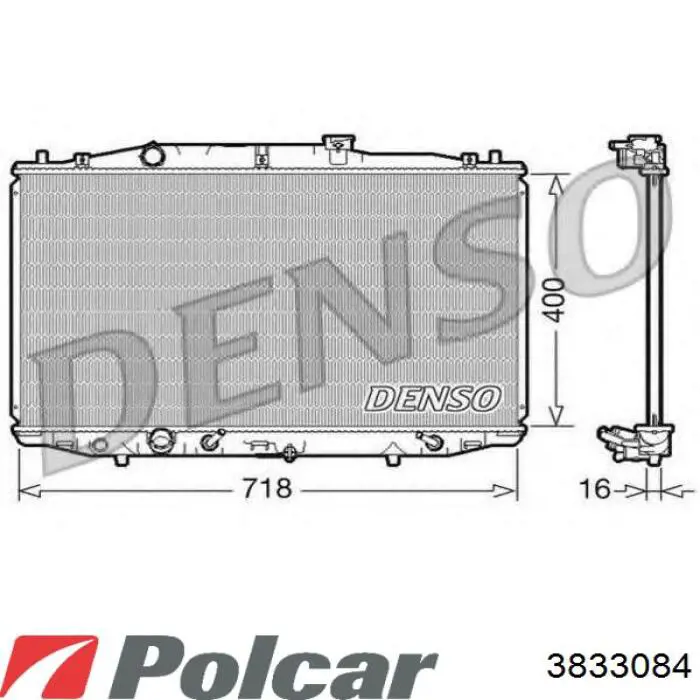 Купить 3833084 Polcar Радиатор водяной