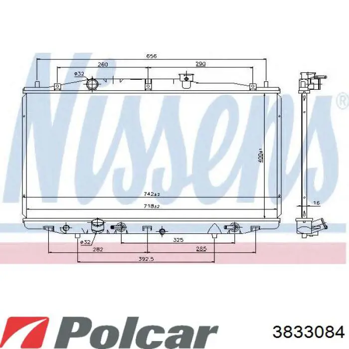 Радиатор 3833084 Polcar