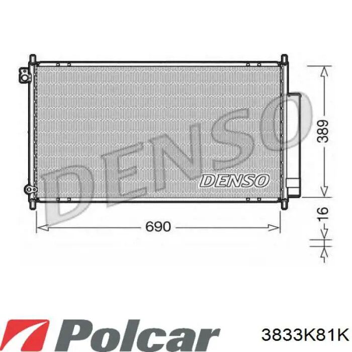 3833K81K Polcar радиатор кондиционера