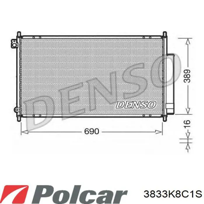 3833K8C1S Polcar радиатор кондиционера