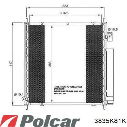 Радиатор кондиционера 3835K81K Polcar