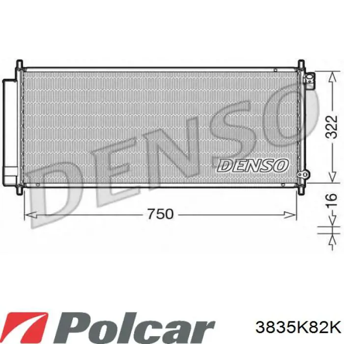 Радиатор кондиционера 3835K82K Polcar