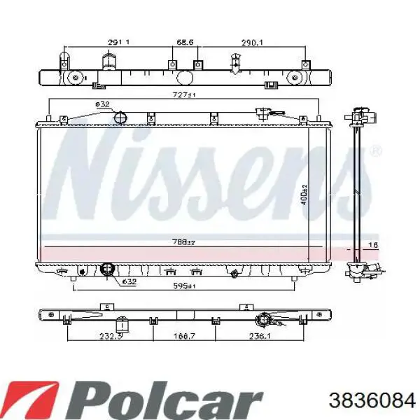 Радиатор 3836084 Polcar