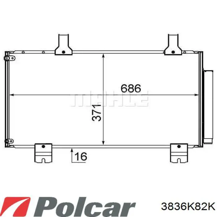 Конденсатор кондиционера Polcar 3836K82K цена, от 88.05 USD