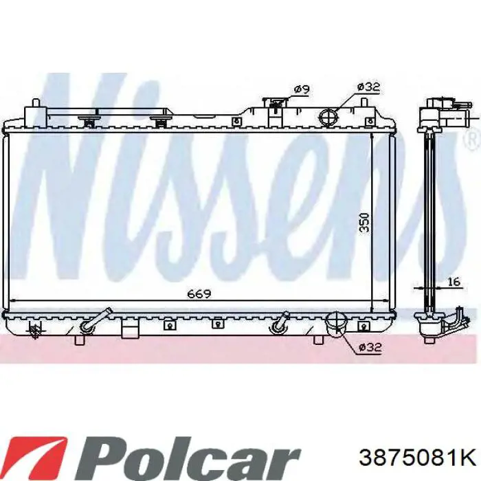 Радиатор 3875081K Polcar