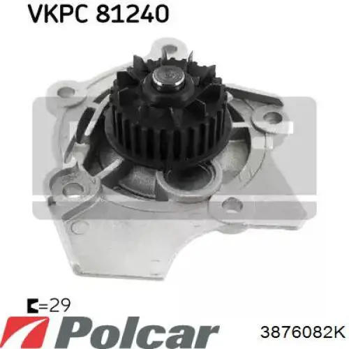 Купить 3876082K Polcar Радиатор водяной