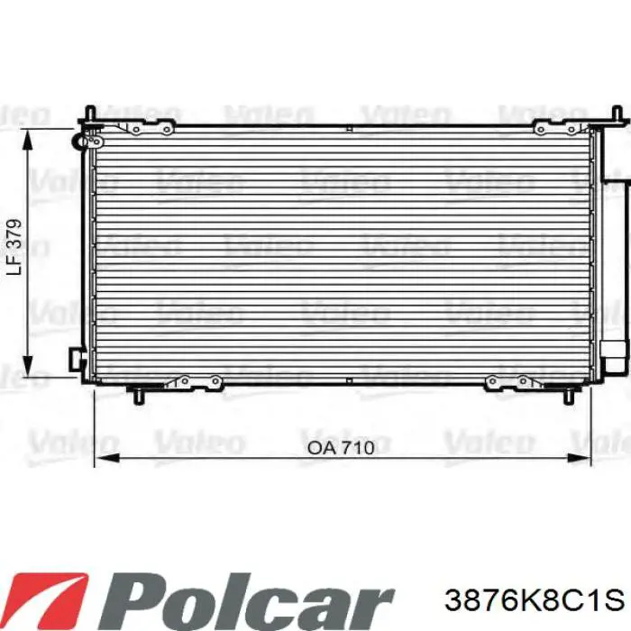 Радиатор кондиционера 3876K8C1S Polcar