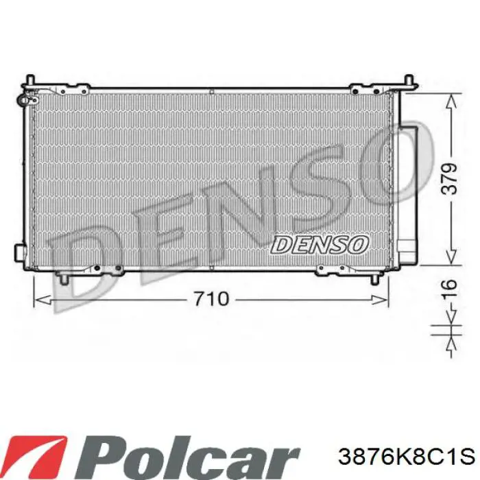 Конденсатор кондиционера Polcar 3876K8C1S цена, от 65.79 USD