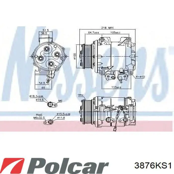 Компрессор кондиционера 3876KS1 Polcar