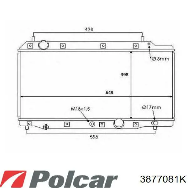 Радиатор 3877081K Polcar