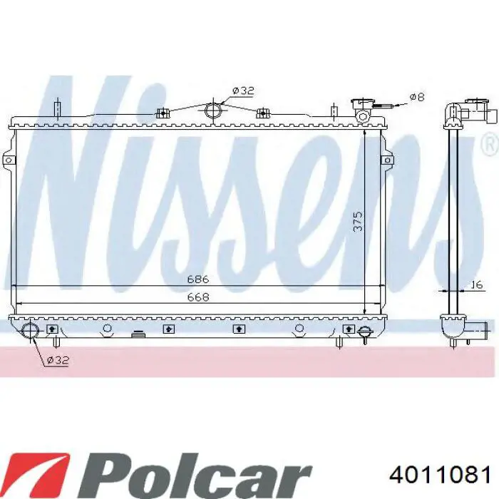 Радиатор 4011081 Polcar