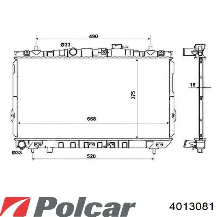 Радиатор 4013081 Polcar