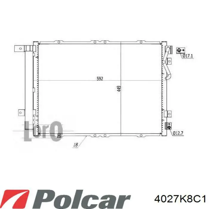 Радиатор кондиционера 4027K8C1 Polcar