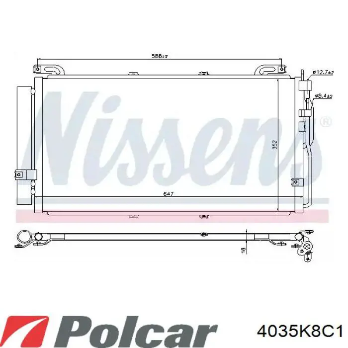 Радиатор кондиционера 4035K8C1 Polcar