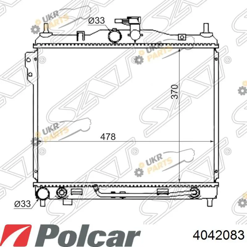 Купить 4042083 Polcar Радиатор водяной