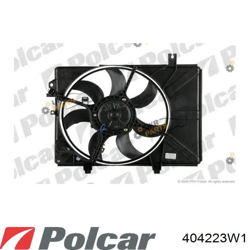 404223W1 Polcar диффузор радиатора охлаждения, в сборе с мотором и крыльчаткой
