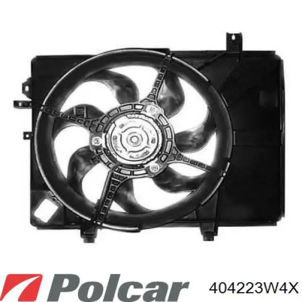 404223W4X Polcar диффузор радиатора охлаждения, в сборе с мотором и крыльчаткой