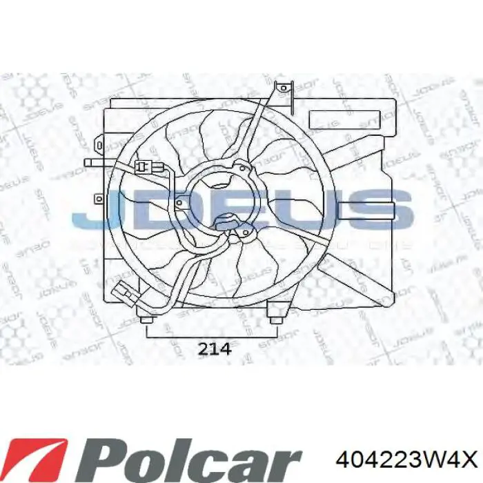 404223W4X Polcar Диффузор радиатора охлаждения в сборе с мотором