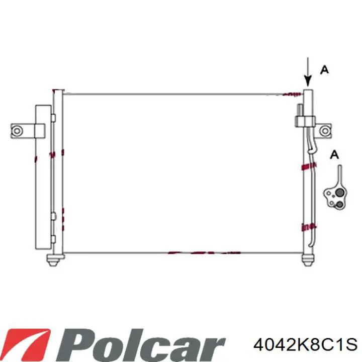 Радиатор кондиционера 4042K8C1S Polcar