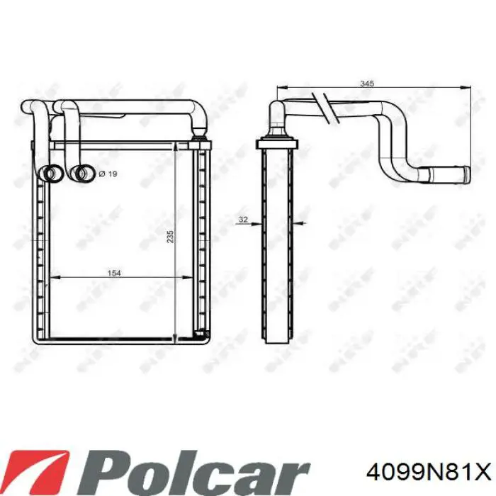 Радиатор отопителя Sato Tech H21241