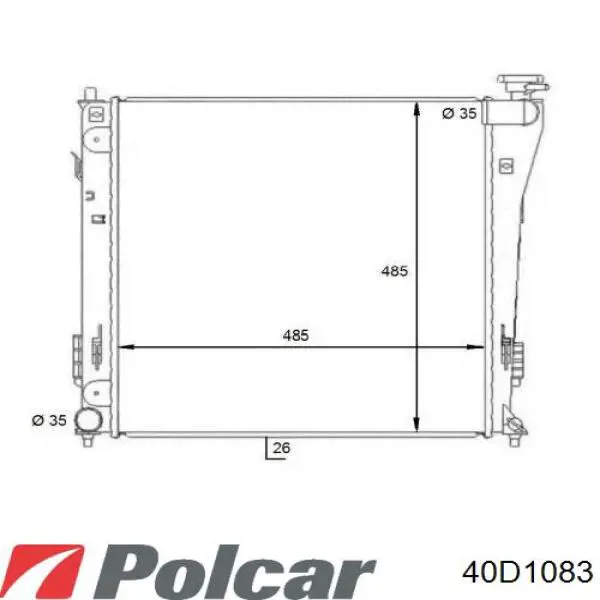 40D1083 Polcar радиатор