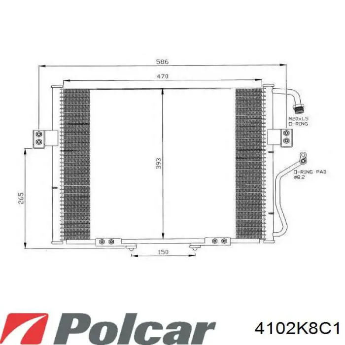 4102K8C1 Polcar радиатор кондиционера