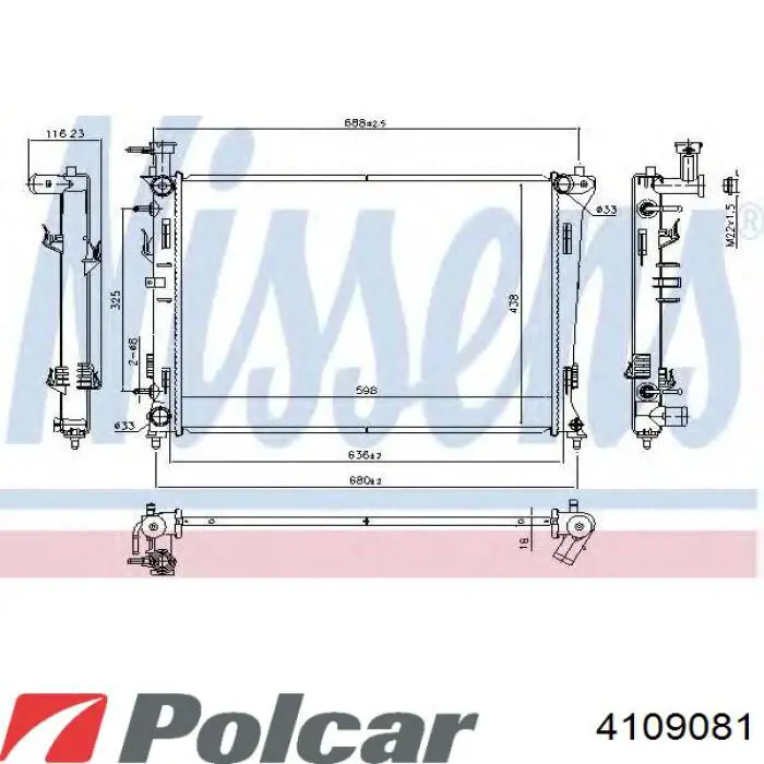 Радиатор 4109081 Polcar