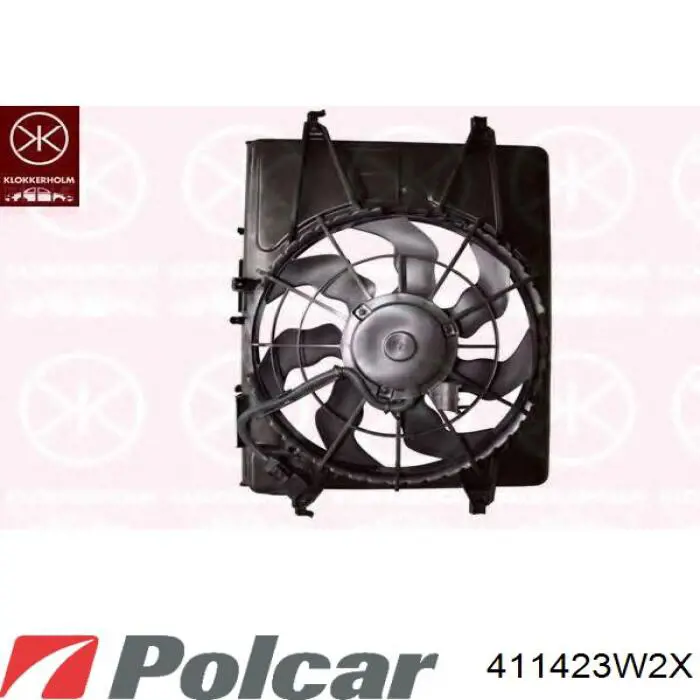 411423W2X Polcar электровентилятор охлаждения в сборе (мотор+крыльчатка)