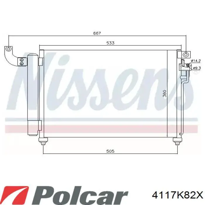 Радиатор кондиционера 4117K82X Polcar