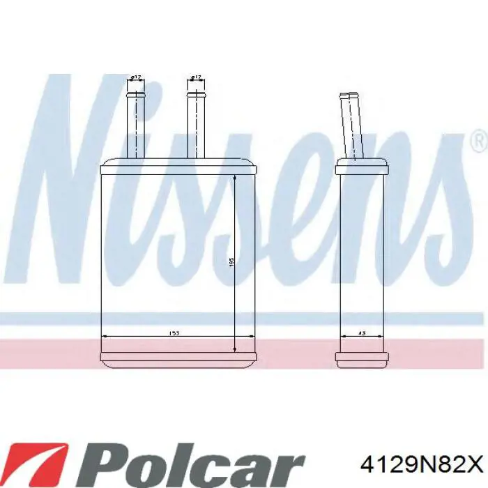 4129N82X Polcar Радиатор отопителя салона