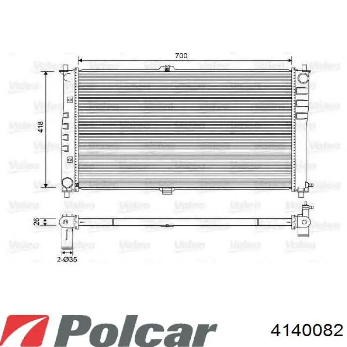 Радиатор 4140082 Polcar