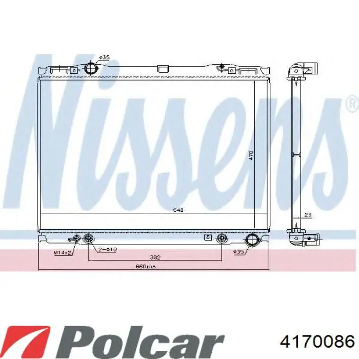 Купить 4170086 Polcar Радиатор водяной