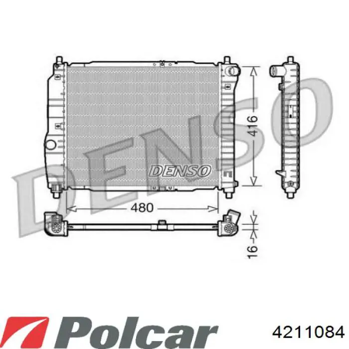 Радиатор охлаждения двигателя Polcar 4211084 цена, от 60.07 USD