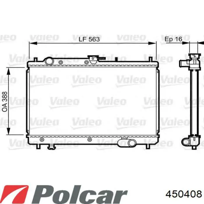 Радиатор охлаждения двигателя Polcar 450408 цена, от 59.37 USD