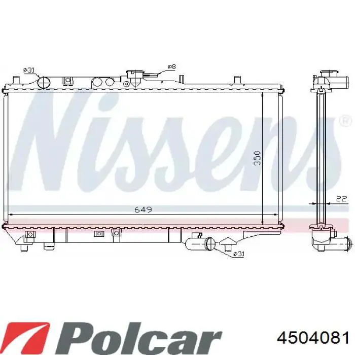 Радиатор охлаждения двигателя Polcar 4504081 цена, от 56.53 USD