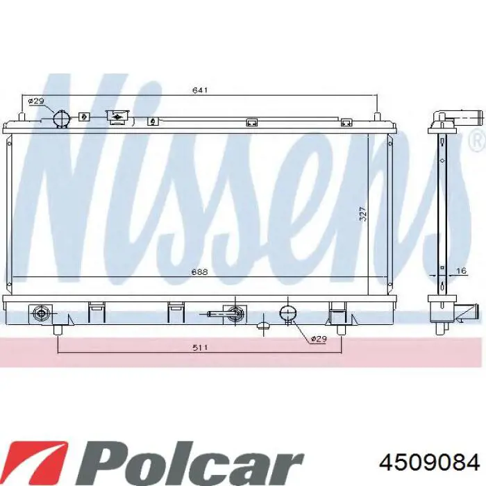 Радиатор 4509084 Polcar