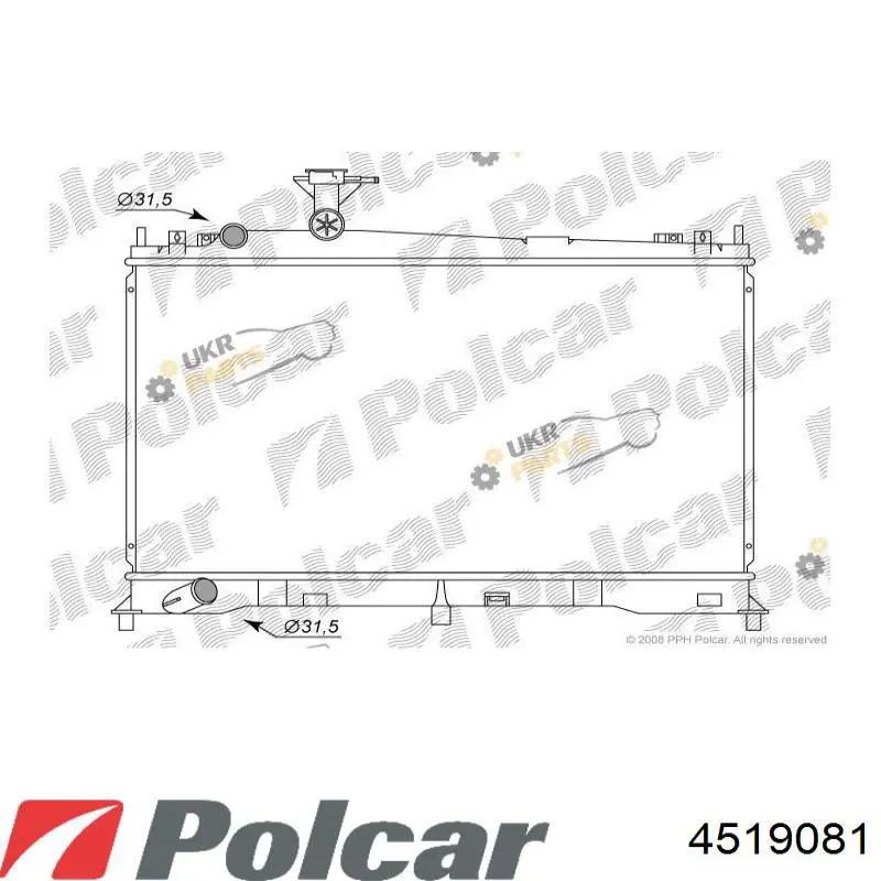 Радиатор охлаждения двигателя Polcar 4519081 цена, от 69.28 USD