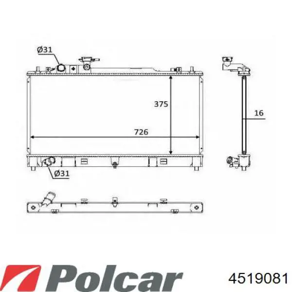 4519081 Polcar Радиатор основной