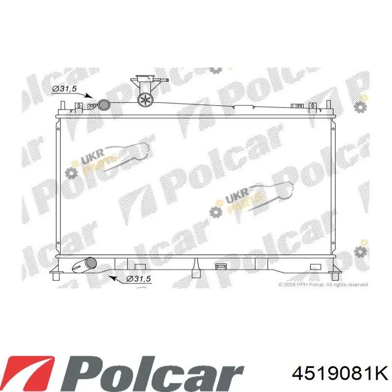 Радиатор охлаждения двигателя Polcar 4519081K цена, от 115.50 USD