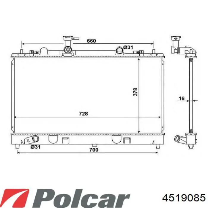 Радиатор 4519085 Polcar