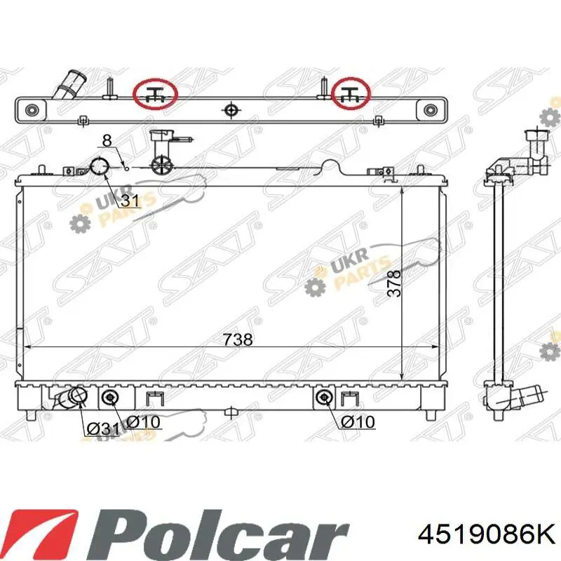 4519086K Polcar радиатор