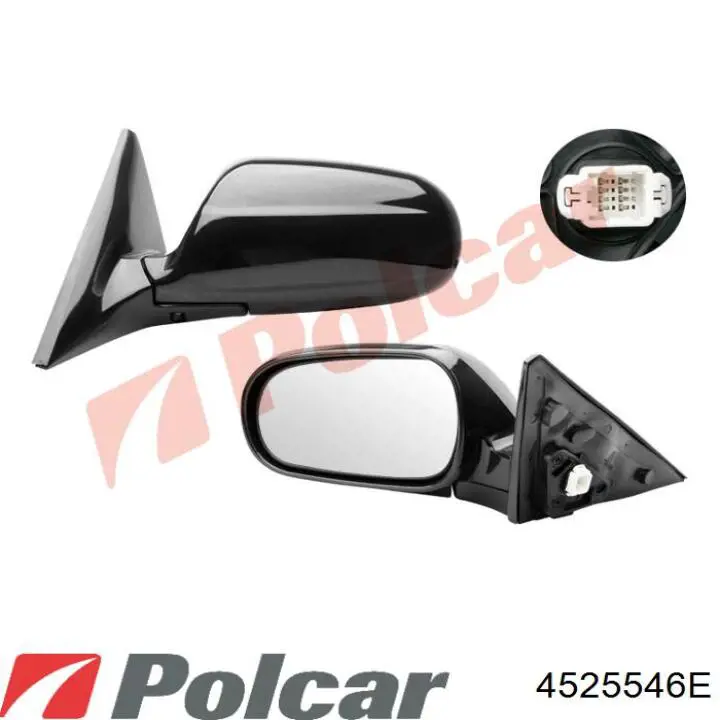 4525546E Polcar зеркальный элемент зеркала заднего вида левого