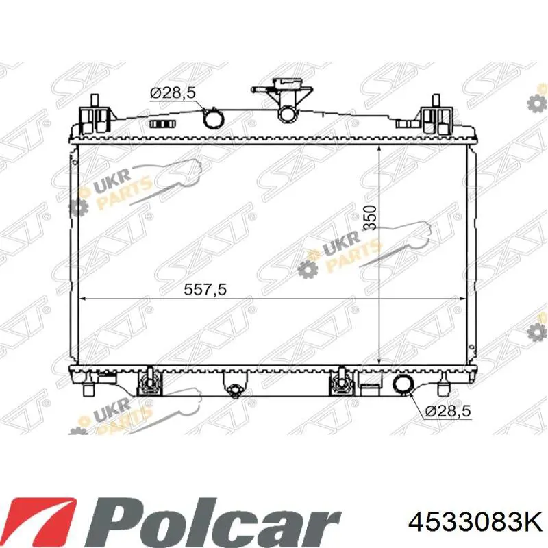 Радиатор охлаждения двигателя Polcar 4533083K цена, от 59.13 USD