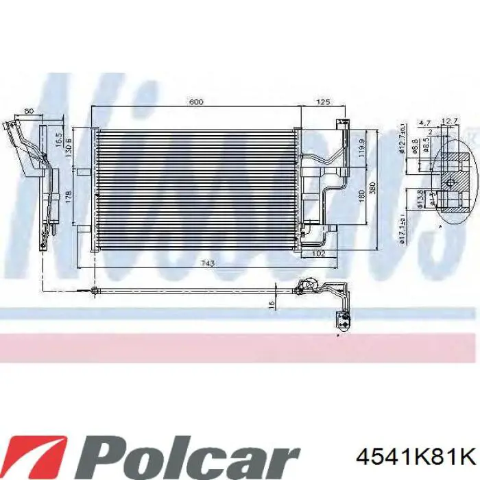 4541K81K Polcar радиатор кондиционера