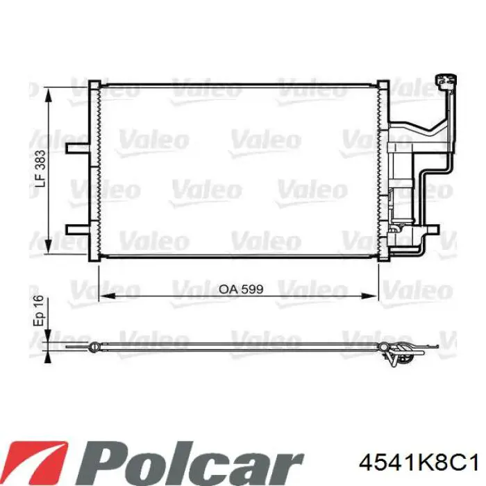 Конденсатор кондиционера Polcar 4541K8C1 цена, от 66.27 USD