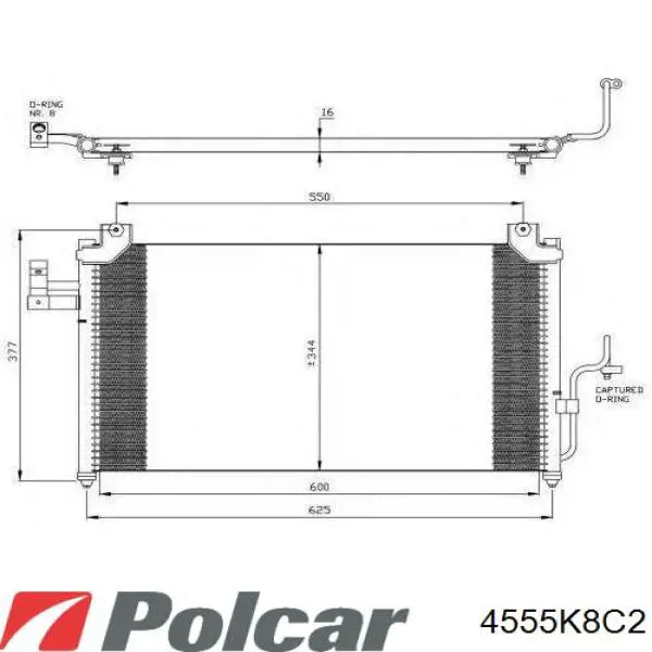 4555K8C2 Polcar радиатор кондиционера
