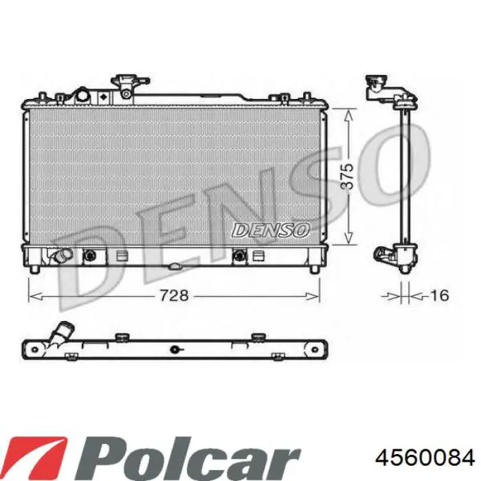 Купить 4560084 Polcar Радиатор водяной