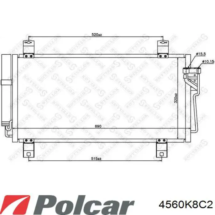 Купить 4560K8C2 Polcar Радиатор системы охлаждения кондиционера