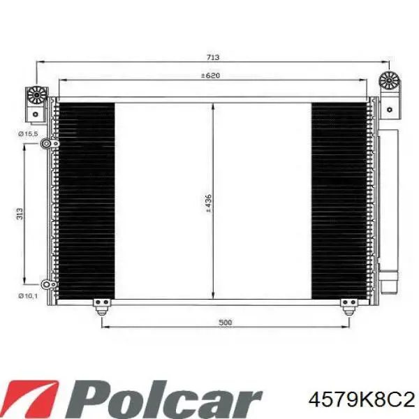 Радиатор кондиционера 4579K8C2 Polcar