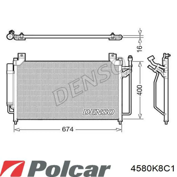 4580K8C1 Polcar радиатор кондиционера